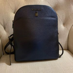Metallic Navy Michael Kors backpack.